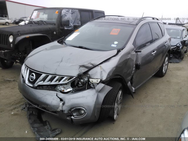 JN8AZ18U99W010175 - 2009 NISSAN MURANO S/SL GRAY photo 2