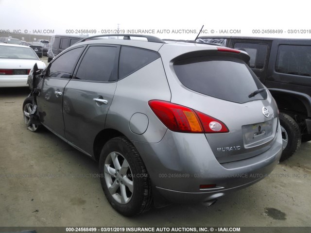 JN8AZ18U99W010175 - 2009 NISSAN MURANO S/SL GRAY photo 3