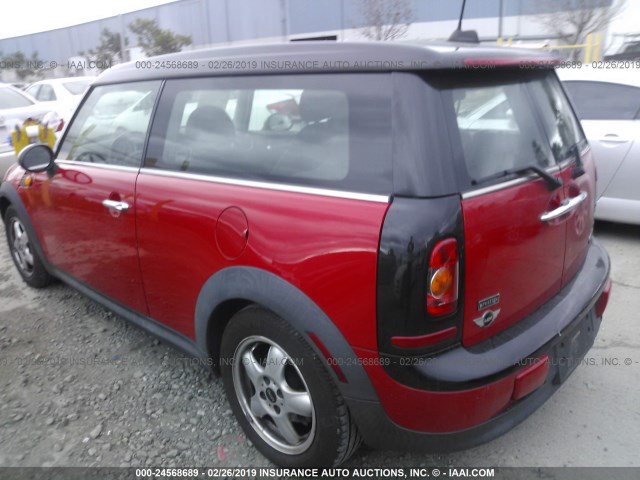 WMWML33549TX35378 - 2009 MINI COOPER CLUBMAN RED photo 3