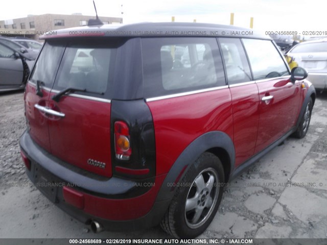 WMWML33549TX35378 - 2009 MINI COOPER CLUBMAN RED photo 4