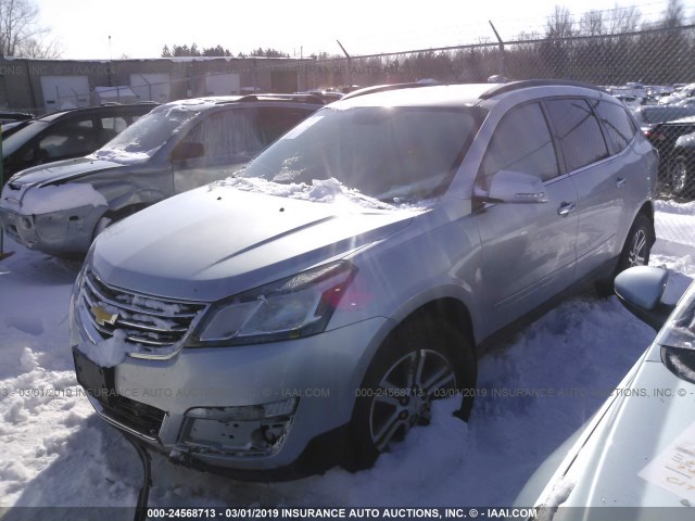 1GNKVHKD3FJ117672 - 2015 CHEVROLET TRAVERSE LT SILVER photo 2