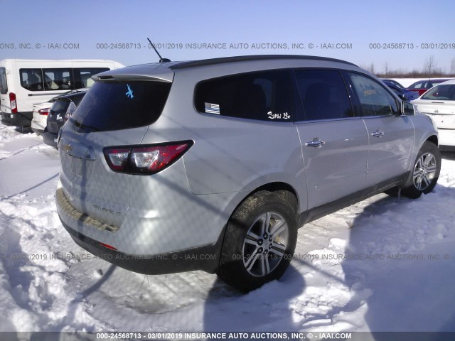 1GNKVHKD3FJ117672 - 2015 CHEVROLET TRAVERSE LT SILVER photo 4