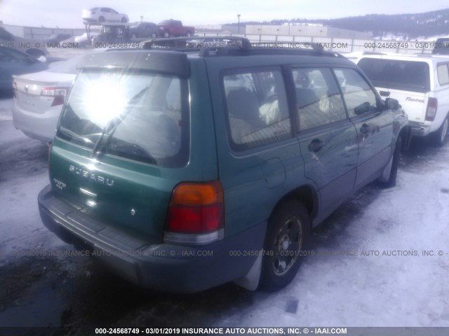 JF1SF6353WH761574 - 1998 SUBARU FORESTER L GREEN photo 4