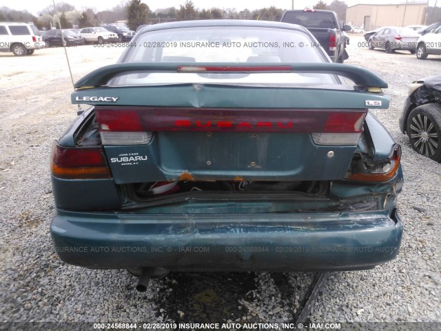 4S3BD6557S7210268 - 1995 SUBARU LEGACY LS/LSI GREEN photo 6