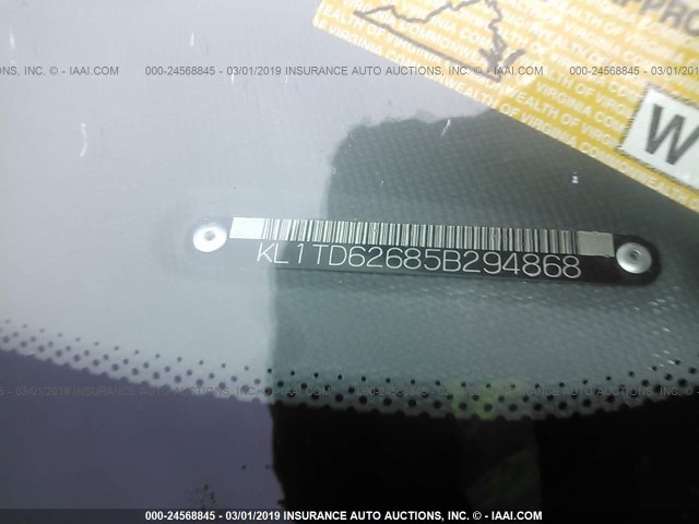 KL1TD62685B294868 - 2005 CHEVROLET AVEO LS Көк фото 9