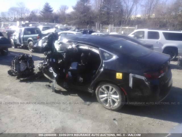 1C3CCCABXFN580363 - 2015 CHRYSLER 200 LIMITED BLACK photo 3