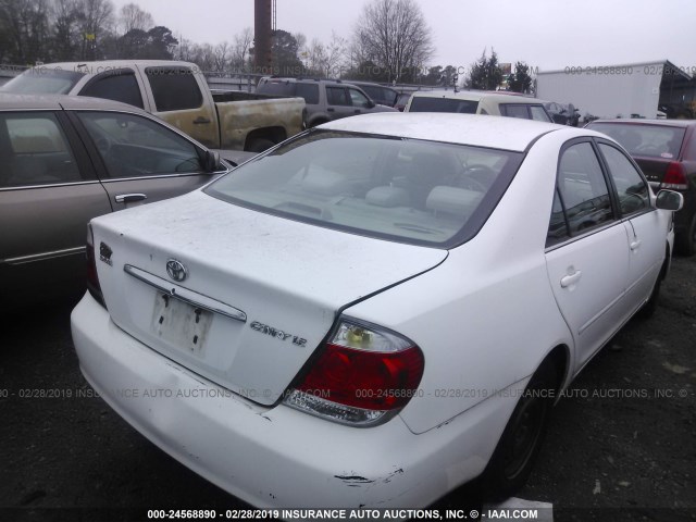 4T1BE32K35U550282 - 2005 TOYOTA CAMRY LE/XLE/SE WHITE photo 4