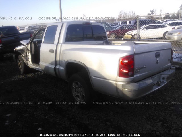 1D7HE48N65S244281 - 2005 DODGE DAKOTA QUAD SLT SILVER photo 3