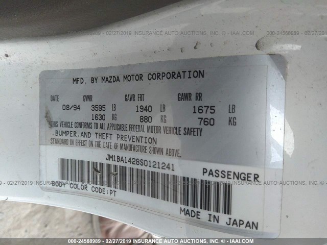 JM1BA1428S0121241 - 1995 MAZDA PROTEGE LX/ES თეთრი ფოტო 9