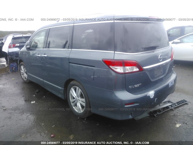 JN8AE2KP7B9000351 - 2011 NISSAN QUEST S/SV/SL/LE BLUE photo 3