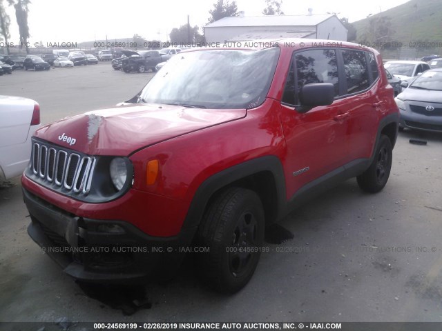 ZACCJBAB3JPJ41689 - 2018 JEEP RENEGADE SPORT RED photo 2