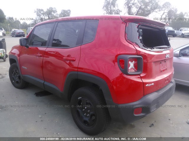 ZACCJBAB3JPJ41689 - 2018 JEEP RENEGADE SPORT RED photo 3