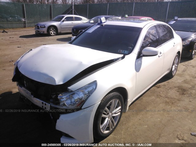 JN1CV6AR2DM356904 - 2013 INFINITI G37 WHITE photo 2