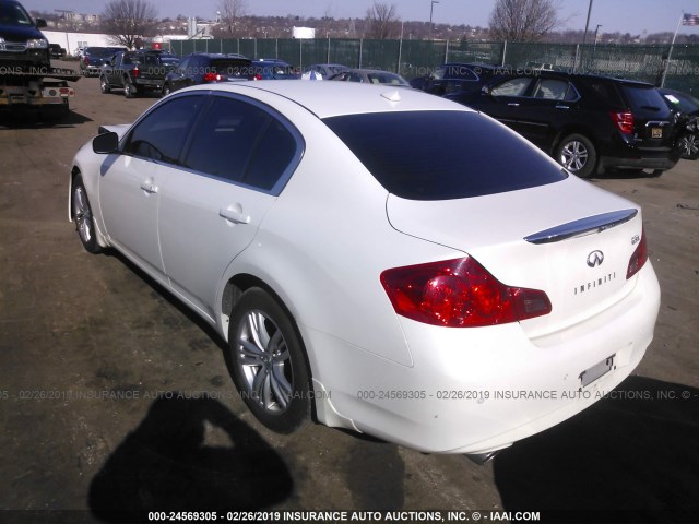 JN1CV6AR2DM356904 - 2013 INFINITI G37 WHITE photo 3