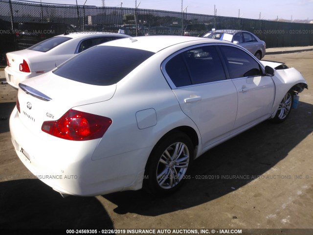 JN1CV6AR2DM356904 - 2013 INFINITI G37 WHITE photo 4