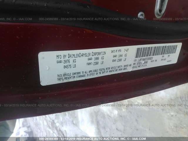 1J8FF48W57D395829 - 2007 JEEP PATRIOT LIMITED RED photo 9