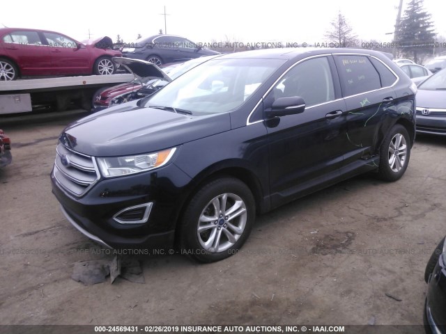 2FMPK4J90GBC05786 - 2016 FORD EDGE SEL BLACK photo 2