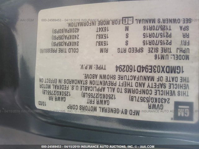 1GMDX03E94D160294 - 2004 PONTIAC MONTANA GREEN photo 9