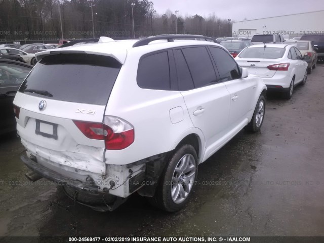 WBXPA93436WG90708 - 2006 BMW X3 3.0I WHITE photo 4