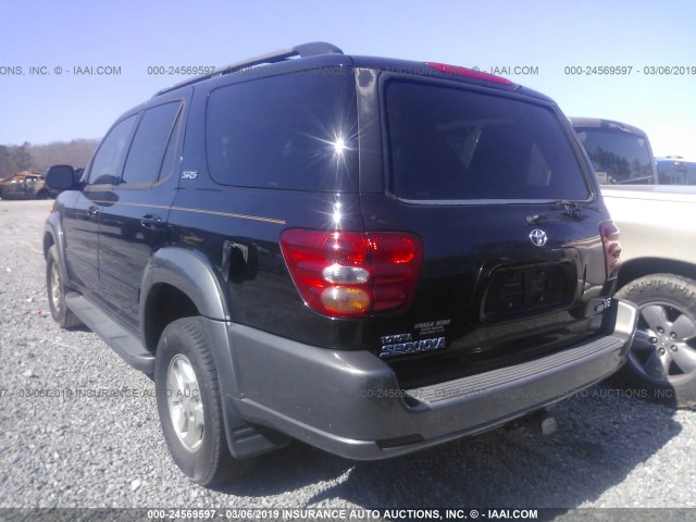 5TDZT34A74S219852 - 2004 TOYOTA SEQUOIA SR5 BLACK photo 3