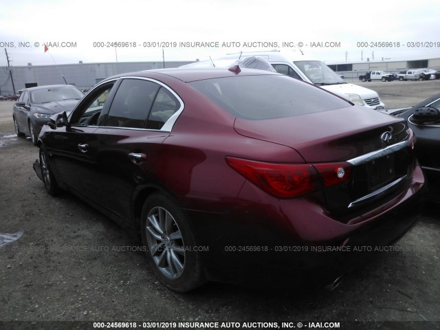 JN1BV7AP6FM331636 - 2015 INFINITI Q50 PREMIUM/SPORT RED photo 3