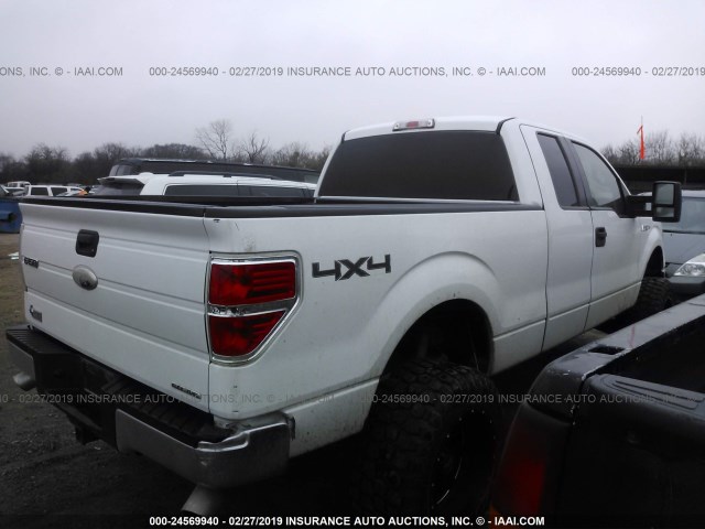 1FTFX1EF8BFD38805 - 2011 FORD F150 SUPER CAB WHITE photo 4