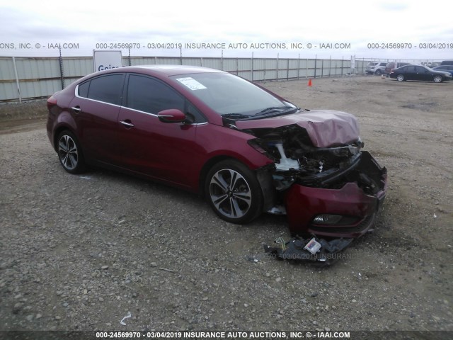 KNAFZ4A81E5064339 - 2014 KIA FORTE EX RED photo 1