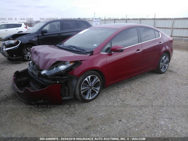 KNAFZ4A81E5064339 - 2014 KIA FORTE EX RED photo 2