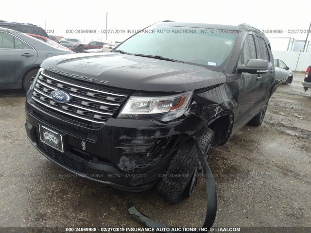 1FM5K7D86HGB30730 - 2017 FORD EXPLORER XLT BLACK photo 2