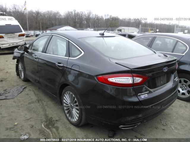 3FA6P0K99FR248053 - 2015 FORD FUSION TITANIUM BLACK photo 3