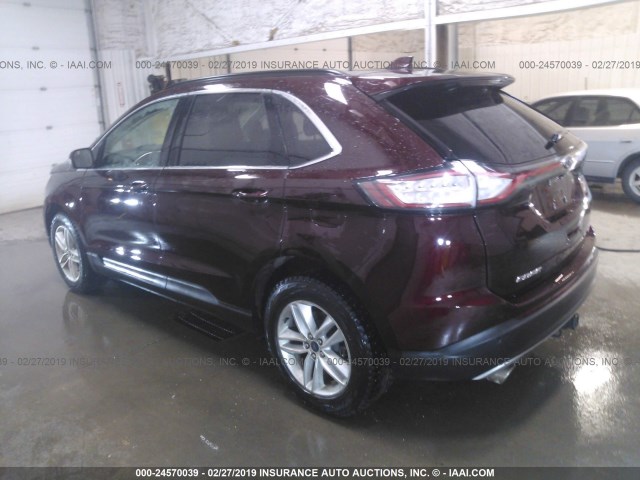 2FMPK4J9XJBB26861 - 2018 FORD EDGE SEL MAROON photo 3