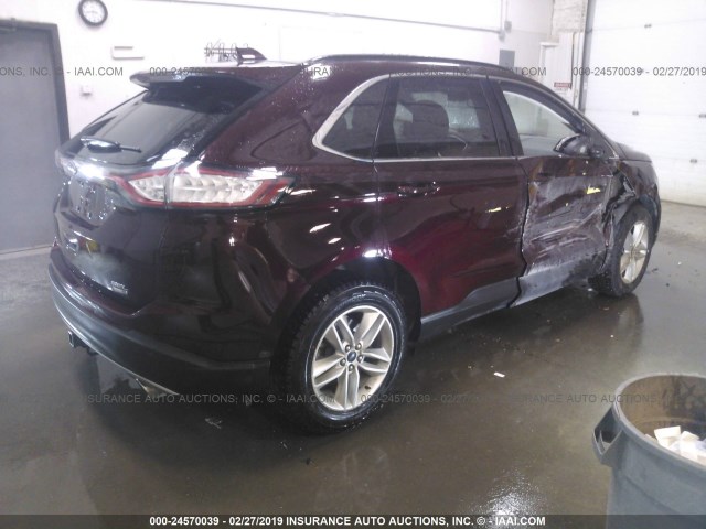 2FMPK4J9XJBB26861 - 2018 FORD EDGE SEL MAROON photo 4