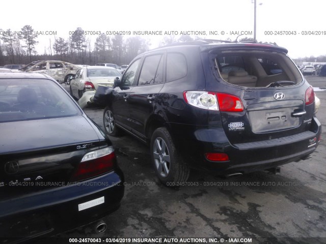 5NMSH13EX7H124320 - 2007 HYUNDAI SANTA FE SE/LIMITED BLUE photo 3