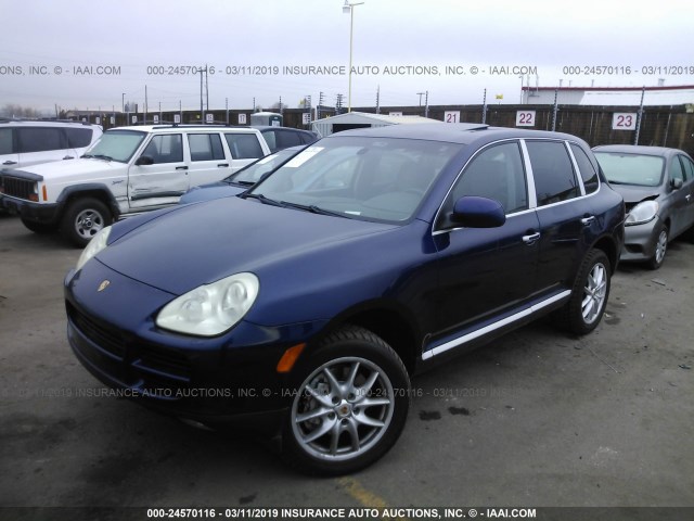 WP1AB29P34LA61419 - 2004 PORSCHE CAYENNE S BLUE photo 2