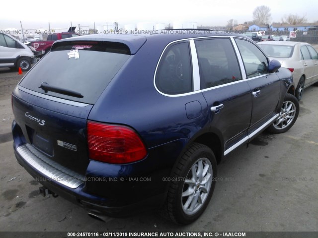 WP1AB29P34LA61419 - 2004 PORSCHE CAYENNE S BLUE photo 4