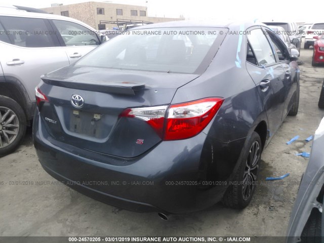 5YFBURHEXGP388226 - 2016 TOYOTA COROLLA L/LE/LE PLS/PRM/S/S PLS GRAY photo 4