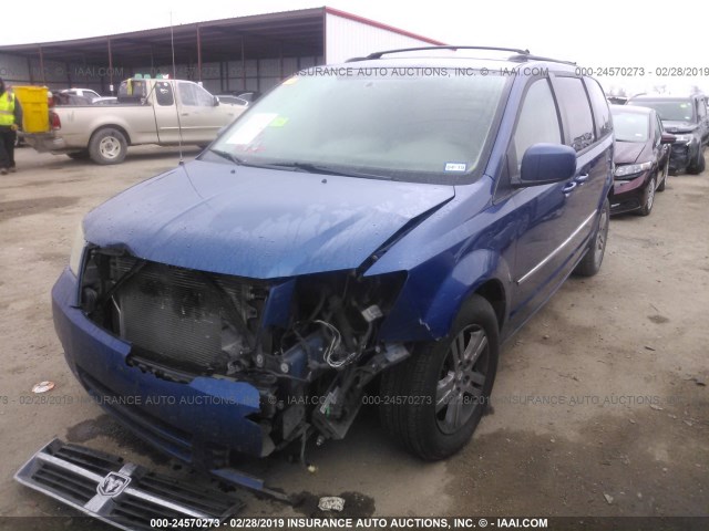 2D4RN6DX5AR336515 - 2010 DODGE GRAND CARAVAN CREW BLUE photo 2