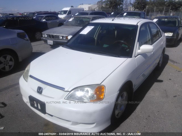 JHMES96643S019920 - 2003 HONDA CIVIC HYBRID WHITE photo 2