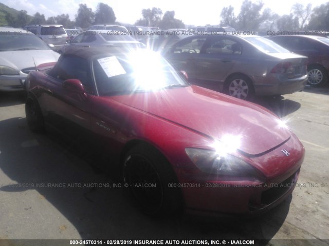 JHMAP214X4T005206 - 2004 HONDA S2000 RED photo 1