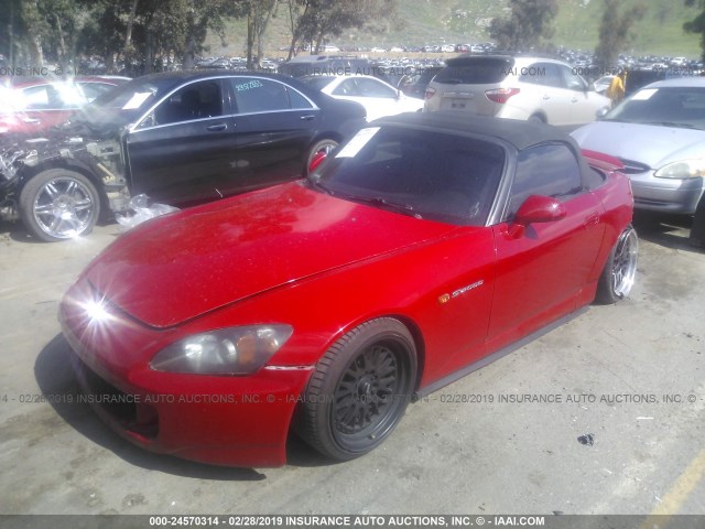 JHMAP214X4T005206 - 2004 HONDA S2000 RED photo 2