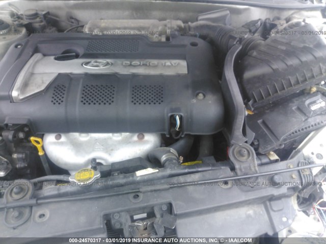 KMHDN46D05U063132 - 2005 HYUNDAI ELANTRA GLS/GT SILVER photo 10