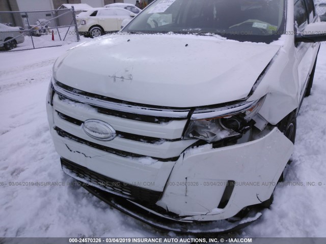 2FMDK4JCXDBC90291 - 2013 FORD EDGE SEL WHITE photo 6