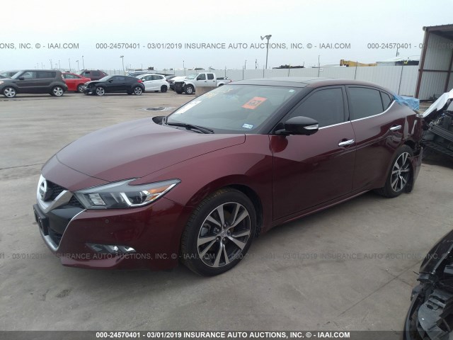 1N4AA6AP5GC437958 - 2016 NISSAN MAXIMA 3.5S/SV/SL/SR/PLAT MAROON photo 2