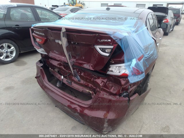 1N4AA6AP5GC437958 - 2016 NISSAN MAXIMA 3.5S/SV/SL/SR/PLAT MAROON photo 6