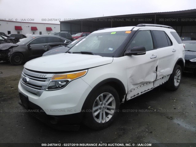 1FMHK7D85CGB04366 - 2012 FORD EXPLORER XLT WHITE photo 2