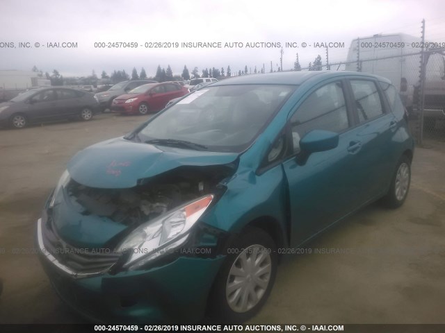 3N1CE2CP1FL352084 - 2015 NISSAN VERSA NOTE S/S PLUS/SV/SL/SR TEAL photo 2