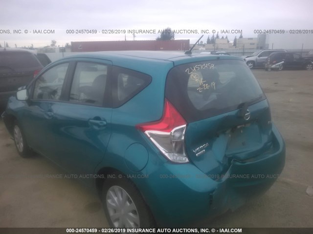 3N1CE2CP1FL352084 - 2015 NISSAN VERSA NOTE S/S PLUS/SV/SL/SR TEAL photo 3