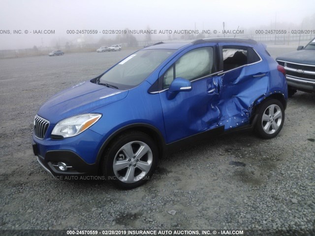 KL4CJBSB8GB593264 - 2016 BUICK ENCORE CONVENIENCE BLUE photo 2