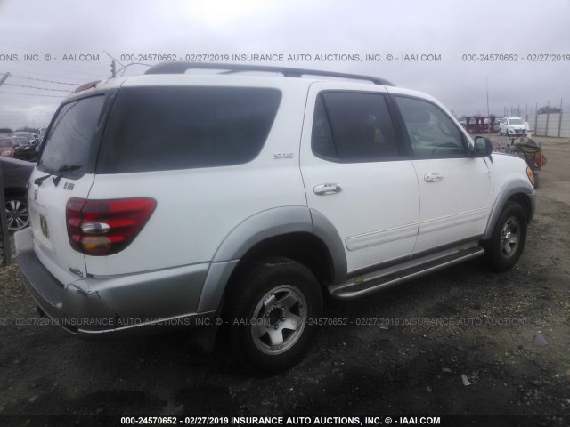 5TDZT34A92S135643 - 2002 TOYOTA SEQUOIA SR5 WHITE photo 4