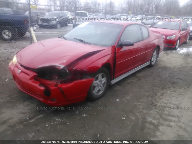 2G1WX15K829276725 - 2002 CHEVROLET MONTE CARLO SS RED photo 2